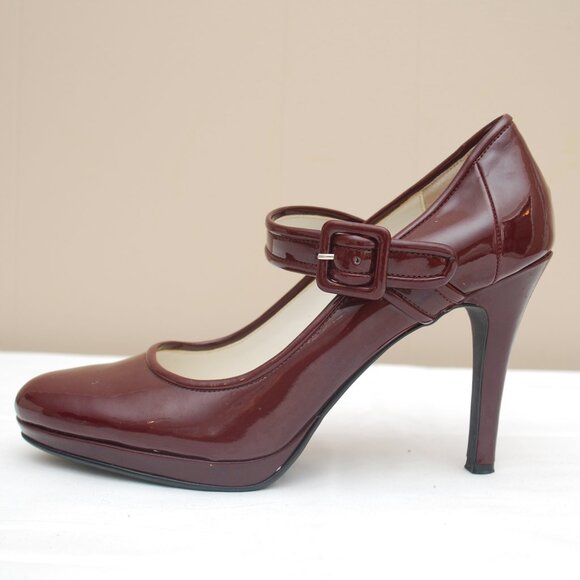 Calvin Klein Burgundy Mary Jane Heels - Picture 5 of 11